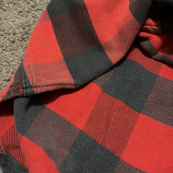 Men’s Vintage Cotton Flannel-Sz M-Red&Black Buffalo Plaid - Picture 11 of 15